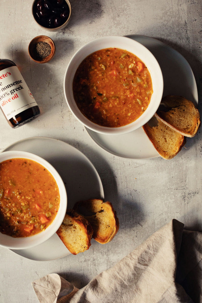 100% greek traditional red lentil soup