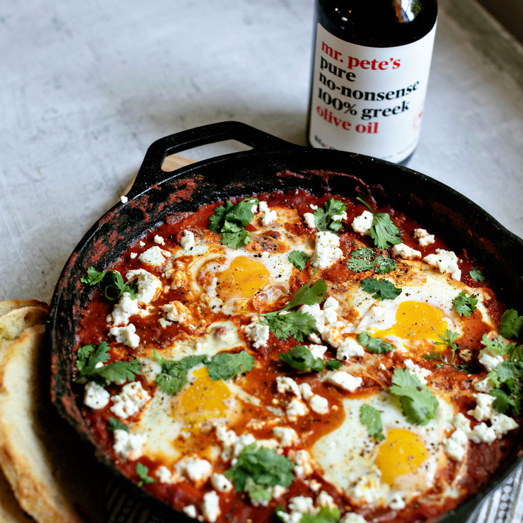 100% greek shakshuka with feta